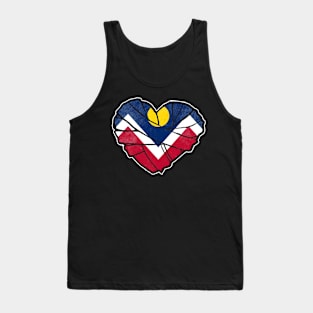 Denver Flag Heart Shape Tank Top